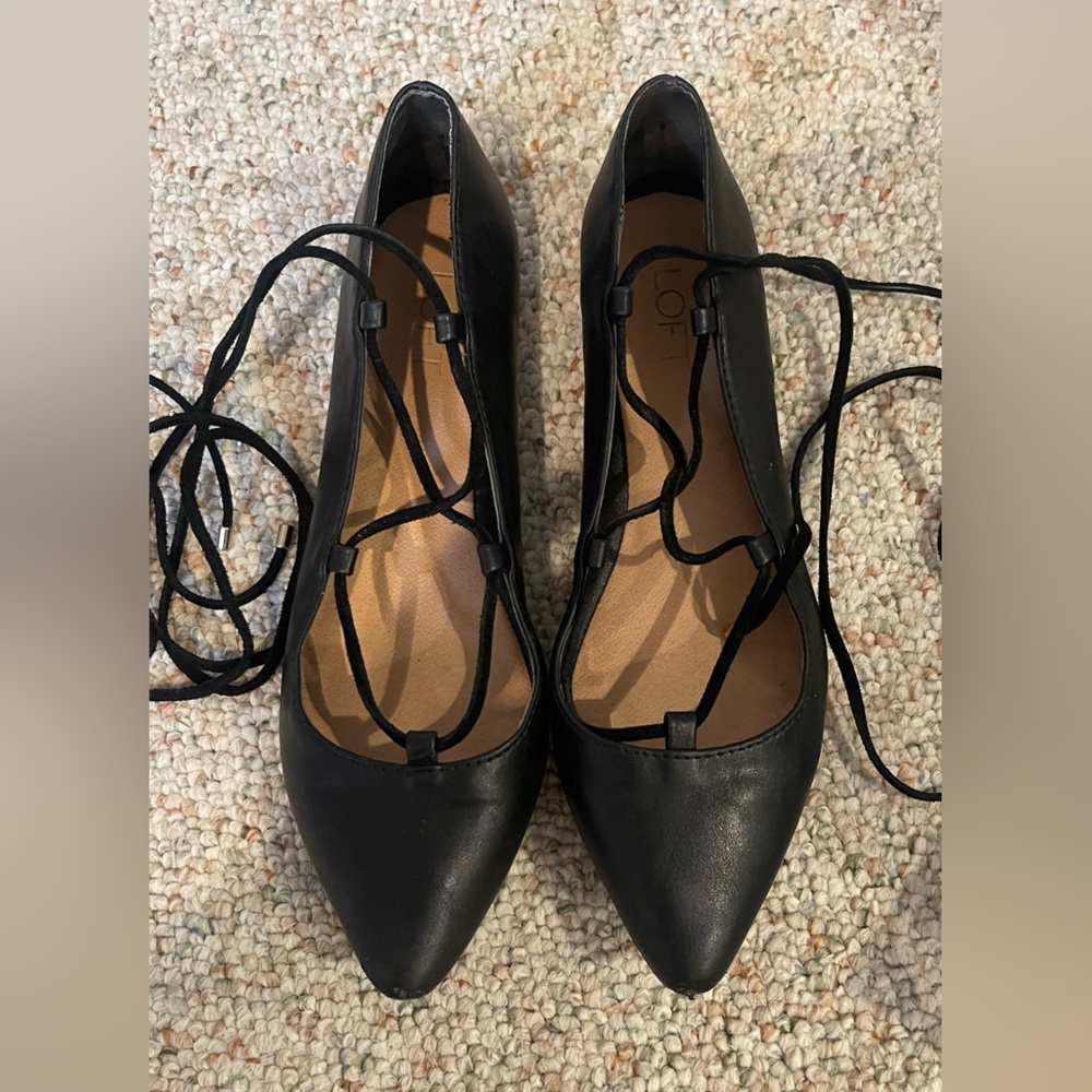 Loft black strappy flats